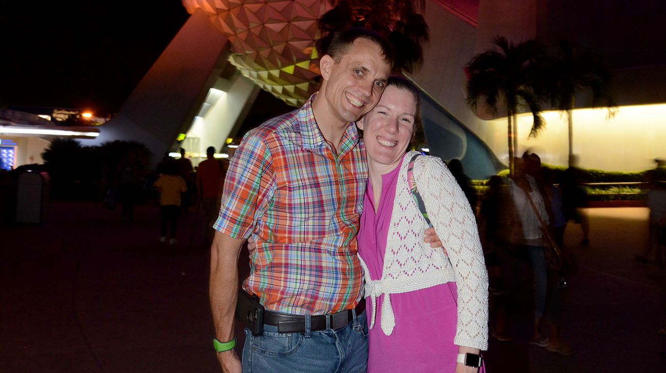 Annie and her husband Sven enjoying a night out in Epcot Center during their family vacation. (Courtesy: Annie Shreiber)
