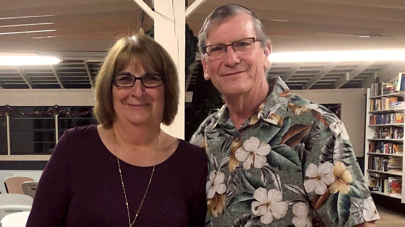 Jane and her husband, Bud, after a dinner back home, in Fort Pierce, Florida. (Courtesy: Jane Dennington)