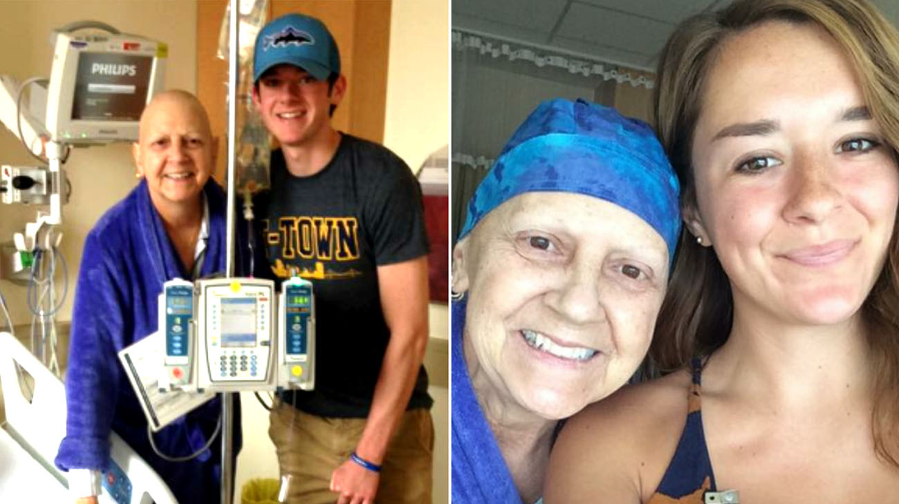 Mary Beth and her son and daughter while in the hospital for treatment at different times. (Courtesy: Mary Beth Zolik)