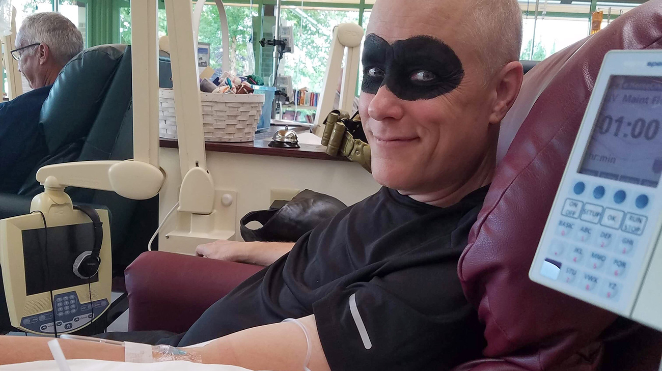 Patient Dressed as Batman Celebrates Last Day of Cancer Treatment