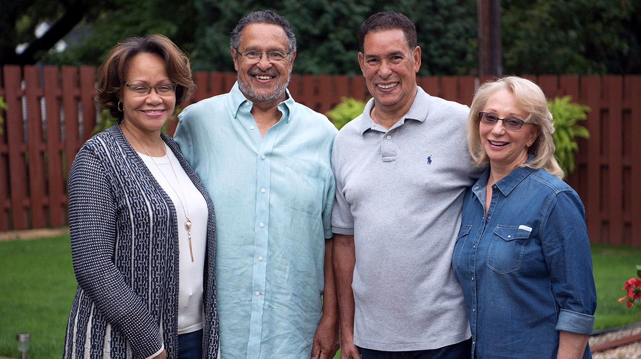 Rick and his wife Kathie (left) and Frank Perez and his wife Jo-Rita (right)
