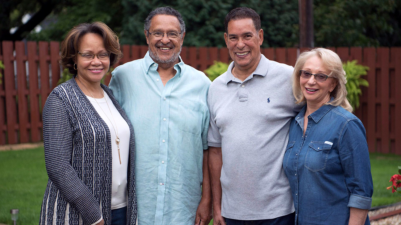 Rick and his wife Kathie (left) and Frank Perez and his wife Jo-Rita (right)