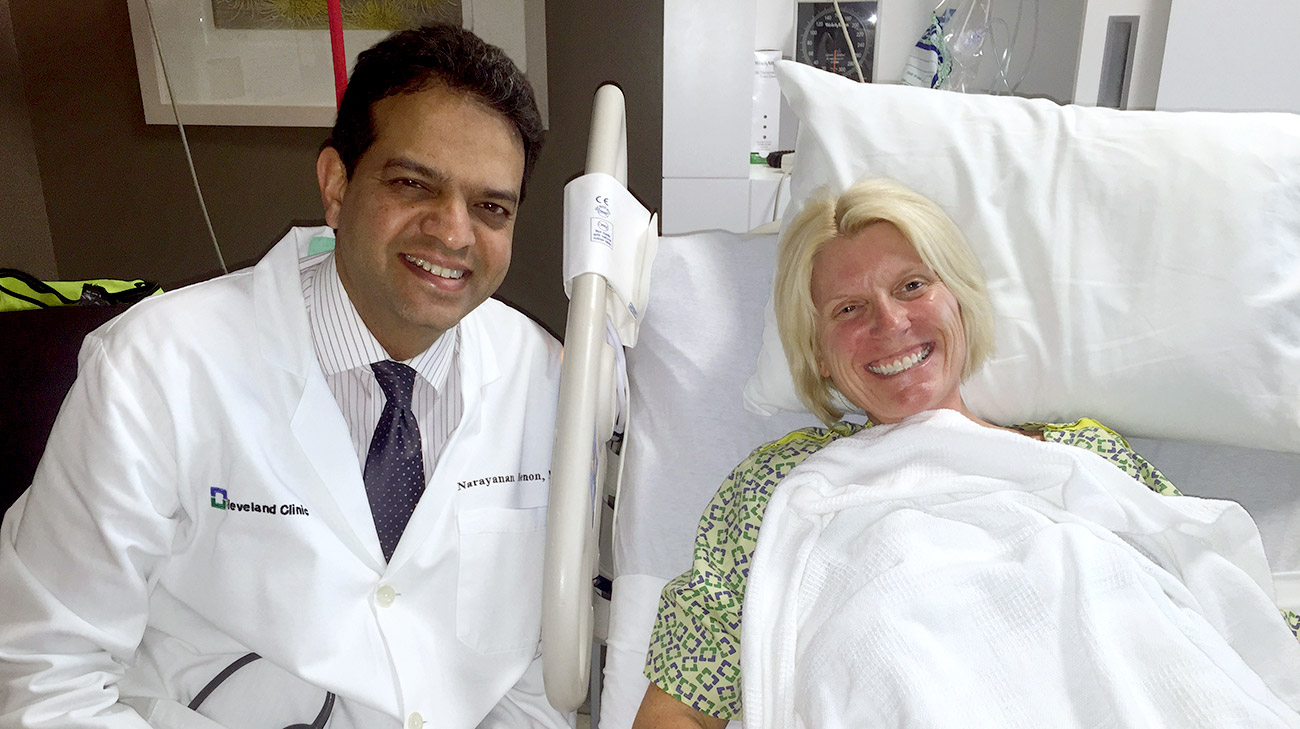 Mindy with Dr. Menon, Medical Director of Liver Transplantation, Cleveland Clinic.
