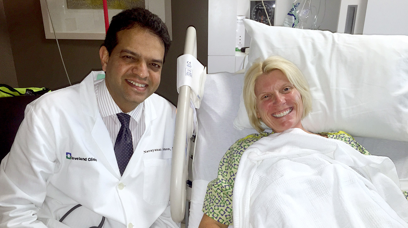 Mindy with Dr. Menon, Medical Director of Liver Transplantation, Cleveland Clinic. 