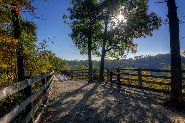 Walking path in Rocky River Reservation, part of Cleveland's Metroparks