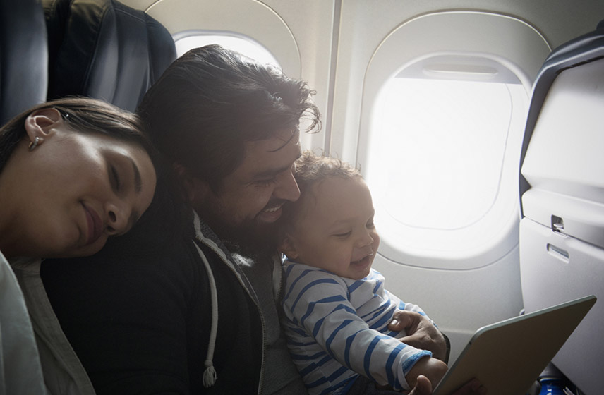 Family on a plane