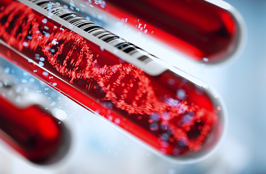 An image of some test tubes with red liquid inside.