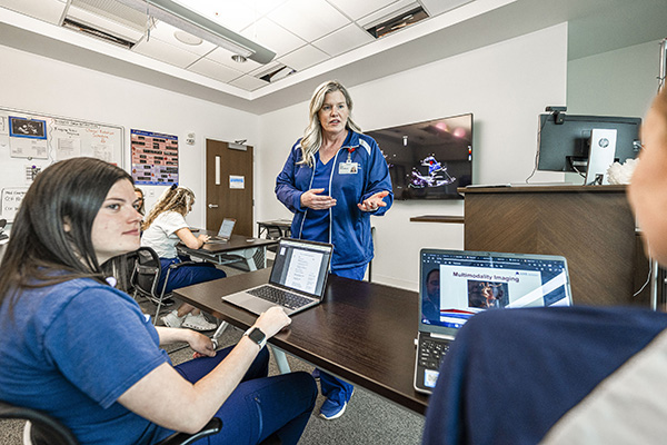 Photo of students in a cardiac ultrasound lecture