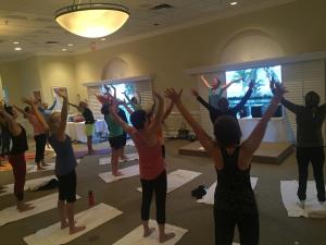 Morning yoga at Cleveland Clinic Wellness Retreat