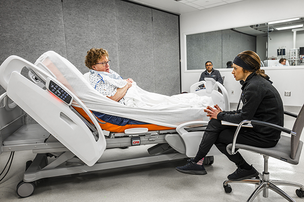 Students with a patient