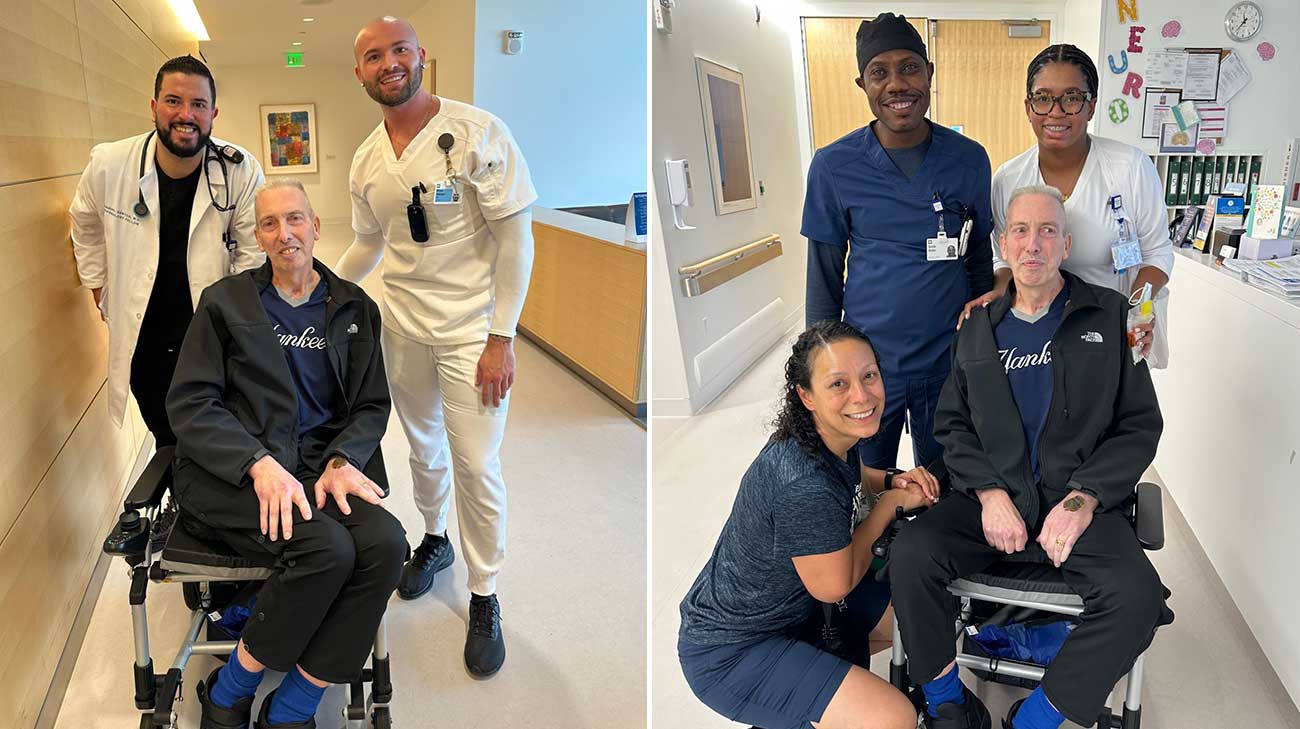 Michael Ryan with his care team in the neuro ICU.