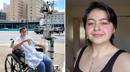 Faith when she was in hospital, and Faith after she was released from hospital