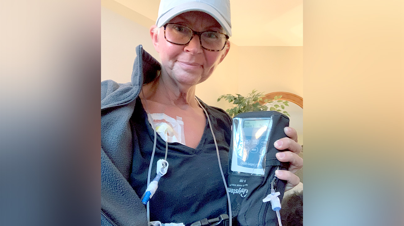 Claire undergoing chemo at home